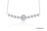 14K White Gold Diamond Flower Pendant